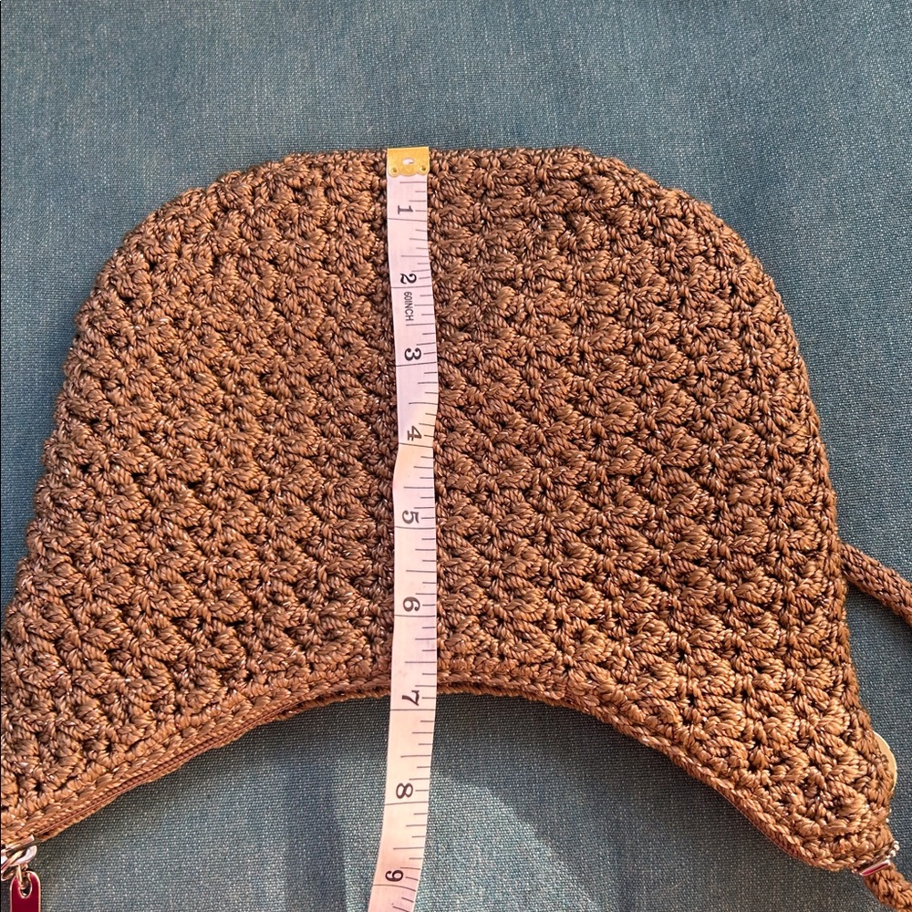 The Sak Vintage Boho Crochet Shoulder Beige Metallic Thread Purse - Picture 7 of 16